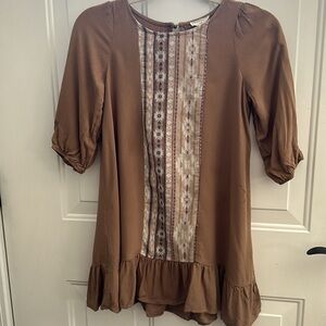 3/4 sleeve boho girls dress